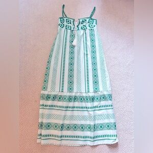 Green printed maxi dress